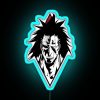 Neon RGB sign with Savage Leader logo in blue color