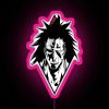 Neon pink sign reading "The Savage Leader".