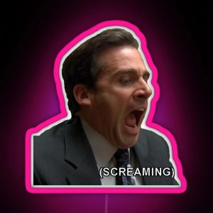 The Scream Michael Scott RGB Neon Sign