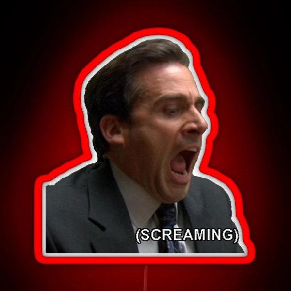 The Scream Michael Scott RGB Neon Sign