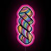 Neon pink sign with RGB pattern reading 'The Skein is the Limit'
