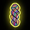 Neon sign with the phrase 'The Skein is the Limit or Is It' in yellow RGB letters.