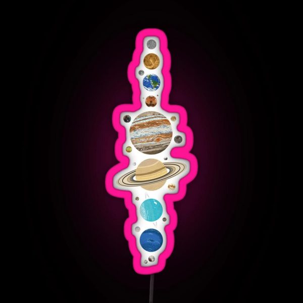 The Solar System With Moons RGB Neon Sign