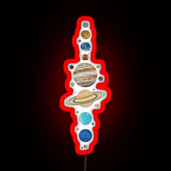 The Solar System With Moons RGB Neon Sign