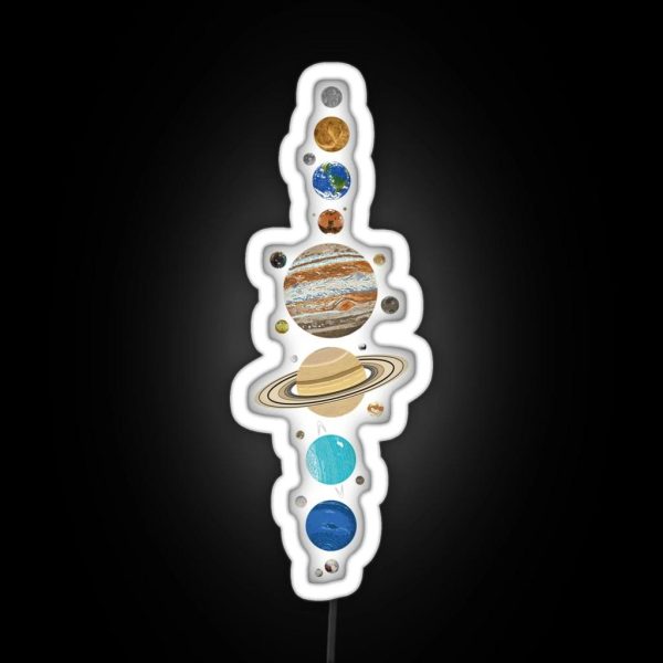 The Solar System With Moons RGB Neon Sign