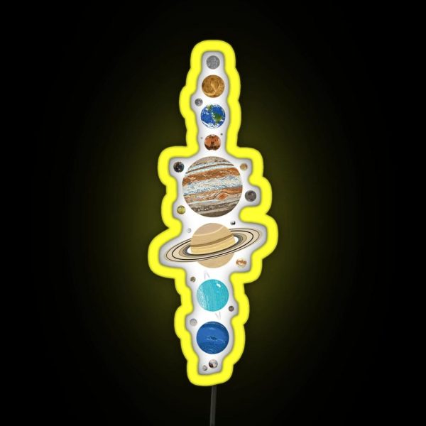 The Solar System With Moons RGB Neon Sign
