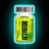 Blue RGB LED neon sign with activator substance effect