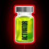 Red LED neon sign with activator substance