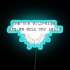 Neon sign with colorful glow, inspired by perseverance and new beginnings.