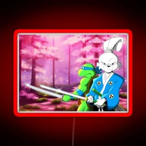 The Swordsmen Usagi Yojimbo TMNT Leonardo RGB Neon Sign