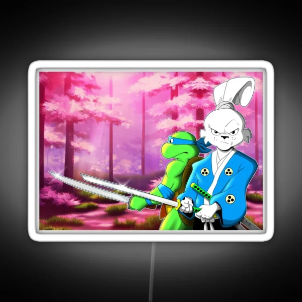 The Swordsmen Usagi Yojimbo TMNT Leonardo RGB Neon Sign