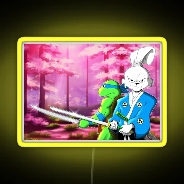 The Swordsmen Usagi Yojimbo TMNT Leonardo RGB Neon Sign