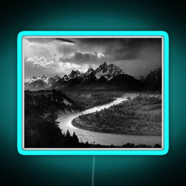 The Tetons And The Snake River Ansel Adams 1942 RGB Neon Sign