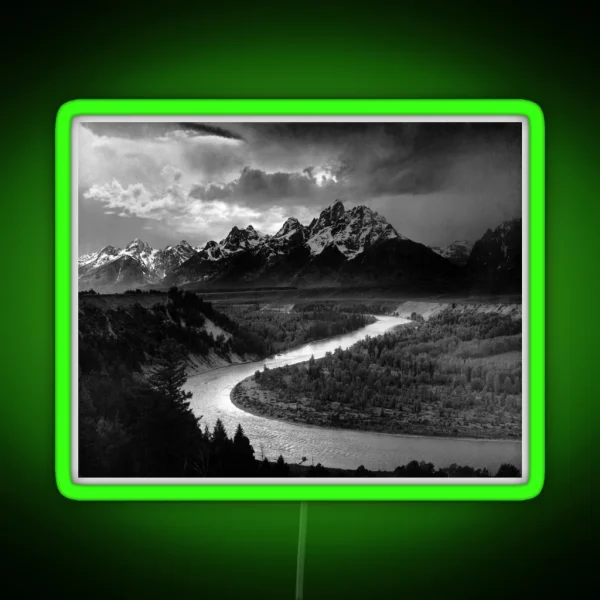 The Tetons And The Snake River Ansel Adams 1942 RGB Neon Sign