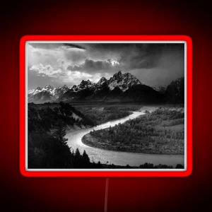 The Tetons And The Snake River Ansel Adams 1942 RGB Neon Sign