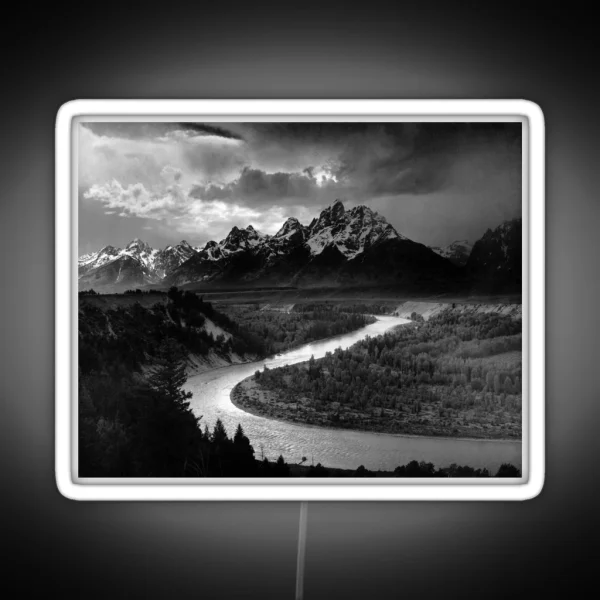 The Tetons And The Snake River Ansel Adams 1942 RGB Neon Sign