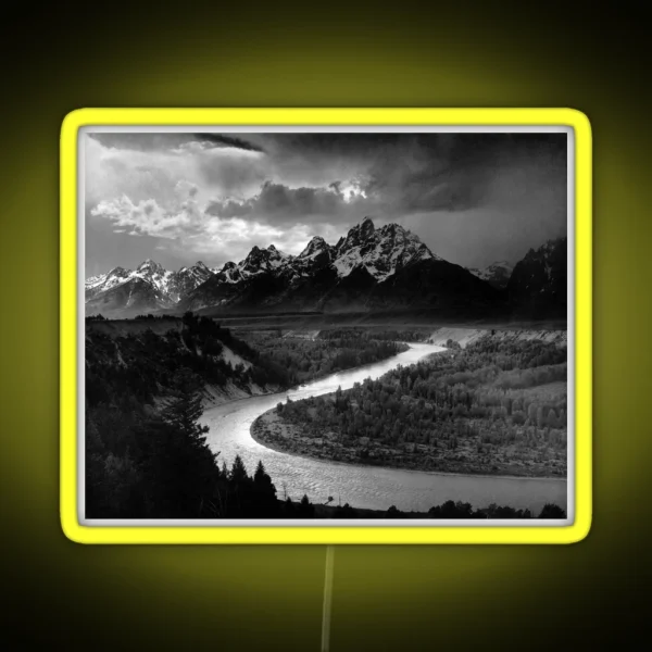 The Tetons And The Snake River Ansel Adams 1942 RGB Neon Sign