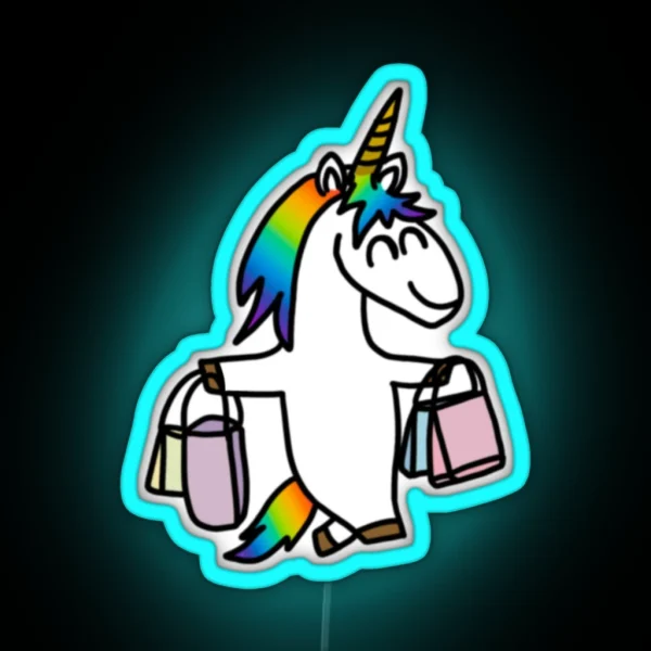 The Unicorn Shopaholic RGB Neon Sign