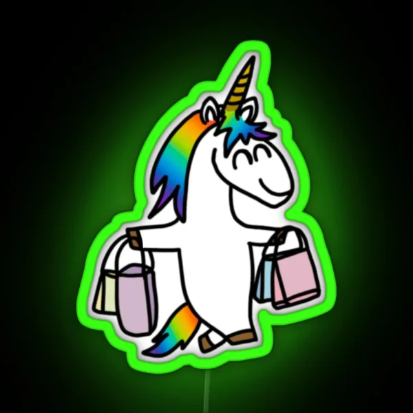 The Unicorn Shopaholic RGB Neon Sign