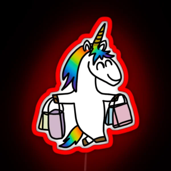 The Unicorn Shopaholic RGB Neon Sign