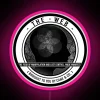 Neon RGB web badge in pink color.