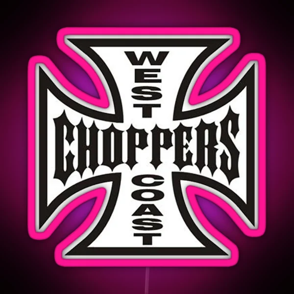 The West Choppers Coast Motorcycles Factory Merch RGB Neon Sign