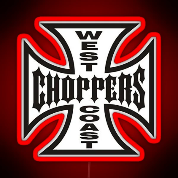 The West Choppers Coast Motorcycles Factory Merch RGB Neon Sign