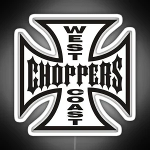 The West Choppers Coast Motorcycles Factory Merch RGB Neon Sign