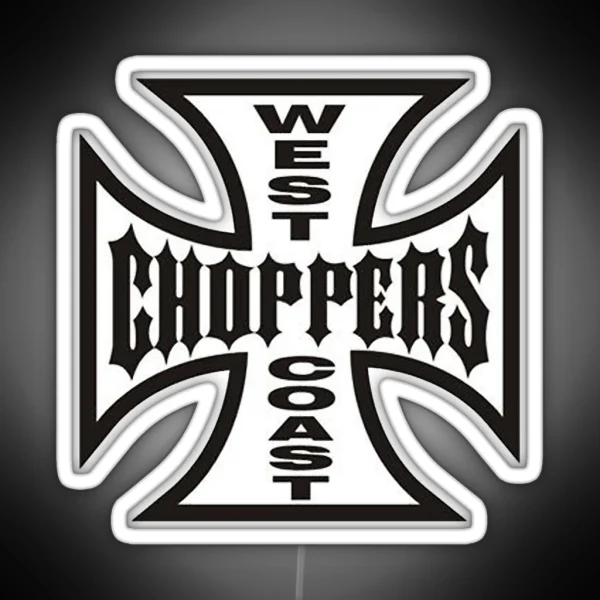 The West Choppers Coast Motorcycles Factory Merch RGB Neon Sign