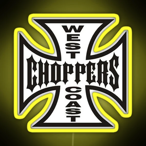 The West Choppers Coast Motorcycles Factory Merch RGB Neon Sign