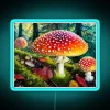 Fly agaric mushroom in neon color scheme.