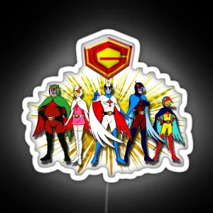 The Whole Battle Of The Planets Gatchaman Team Essential Led RGB Neon Sign