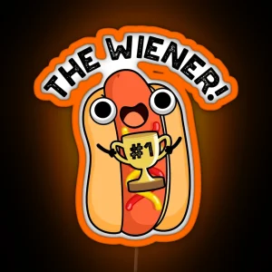 The Wiener Funny Hot Dog Puns RGB Neon Sign