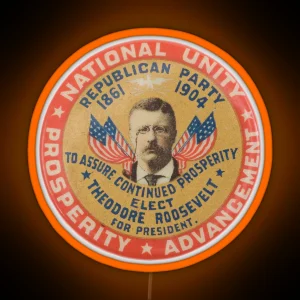 Theodore Roosevelt In 1904 RGB Neon Sign