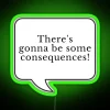 Warning neon sign with mom saying no in bold LED letters.