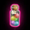 RGB Neon Sign with Pink Glowing Letters Displaying Core Memories