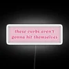 Bumper sticker with humorous phrase in neon RGB colors