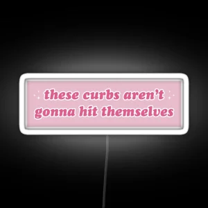 These Curbs Aren T Gonna Hit Themselves Funny Meme Bumper RGB Neon Sign