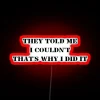 Neon sign with RGB lights spelling out a motivational phrase.