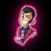 Neon sign with red and pink hues reading 'Third Thief'