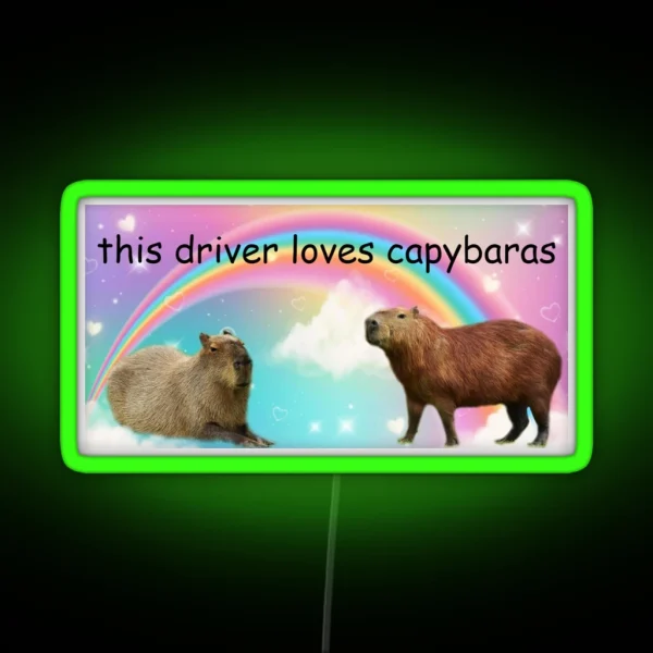 This Driver Loves Capybaras RGB Neon Sign