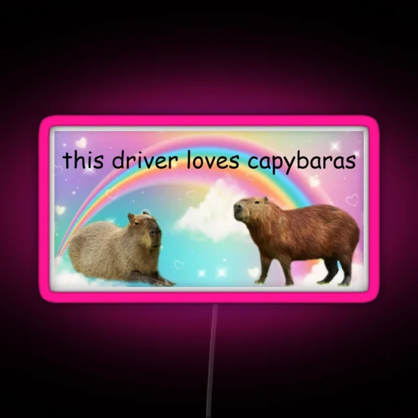 This Driver Loves Capybaras RGB Neon Sign
