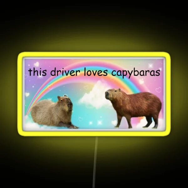 This Driver Loves Capybaras RGB Neon Sign
