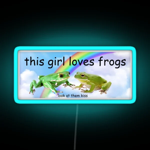 This Girl Loves Frogs Bumper Led RGB Neon Sign