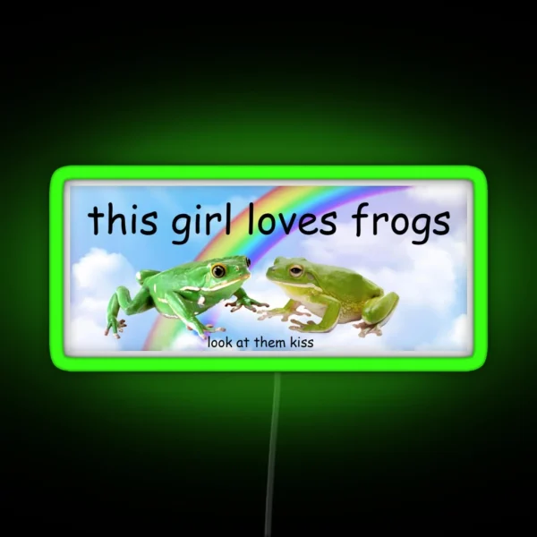 This Girl Loves Frogs Bumper Led RGB Neon Sign