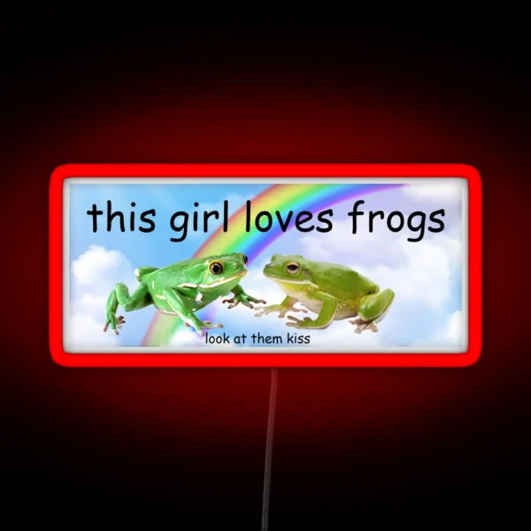 This Girl Loves Frogs Bumper Led RGB Neon Sign