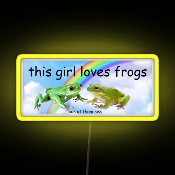 This Girl Loves Frogs Bumper Led RGB Neon Sign