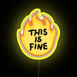 This Is Fine Flames RGB Neon Sign