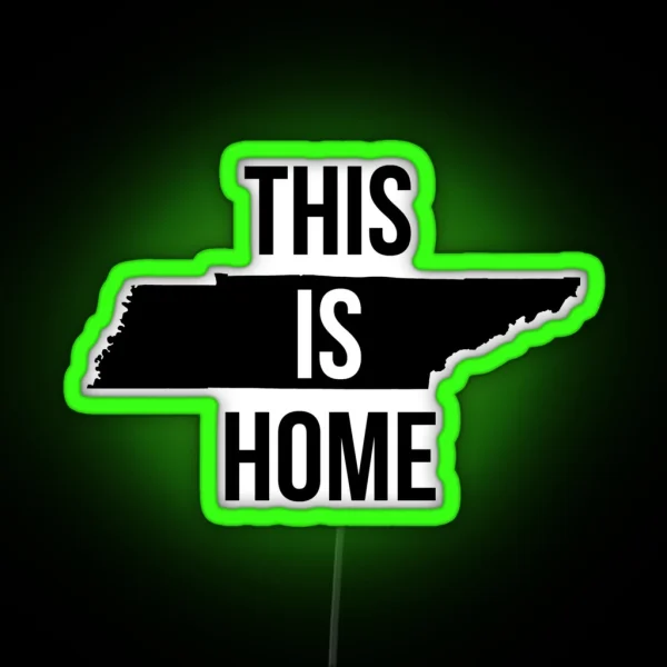 This Is Home Tennessee State Outline RGB Neon Sign
