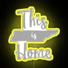 Tennessee state outline with neon sign in yellow